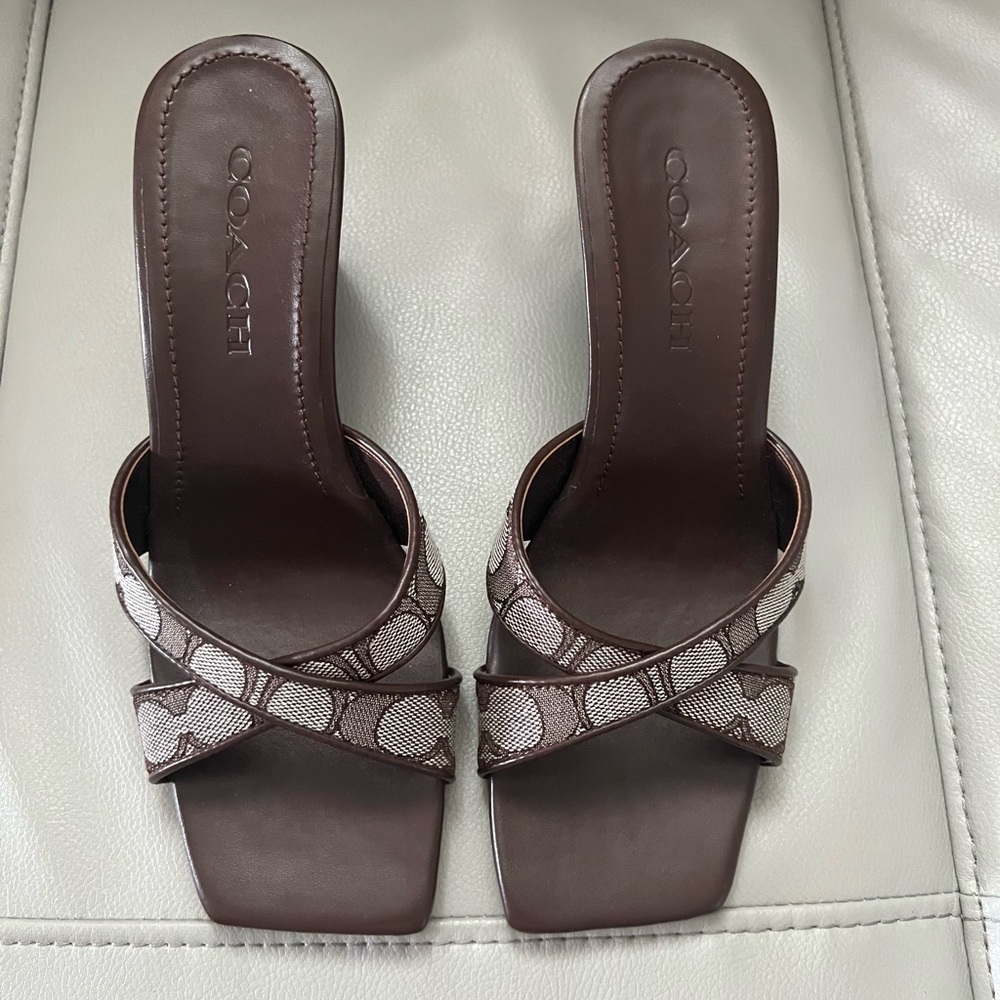 Coach Tan and Brown Women's Sandals